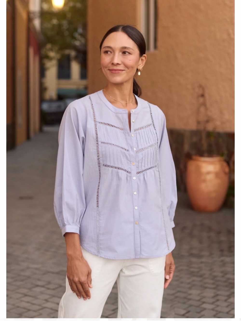LN Gorgeous Periwinkle Blue Paloma Blouse by Maye XS